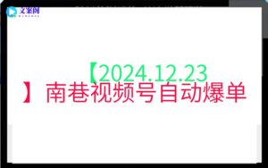 【2024.12.23】南巷视频号自动爆单