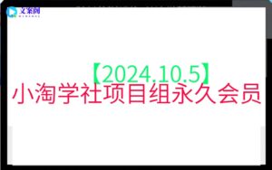【2024.10.5】小淘学社项目组永久会员