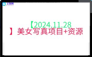 【2024.11.28】美女写真项目+资源
