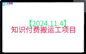 【2024.11.4】知识付费搬运工项目