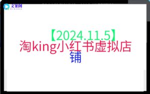 【2024.11.5】淘king小红书虚拟店铺
