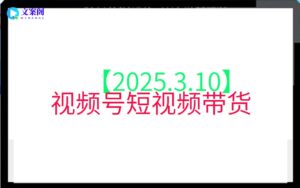 【2025.3.10】视频号短视频带货