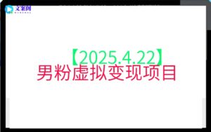 【2025.4.22】男粉虚拟变现项目