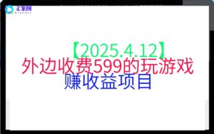 【2025.4.12】外边收费599的玩游戏赚收益项目