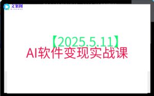 【2025.5.11】AI软件变现实战课