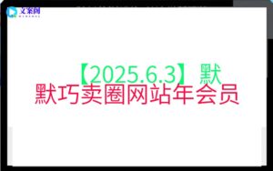 【2025.6.3】默默巧卖圈网站年会员