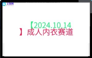 【2024.10.14】成人内衣赛道