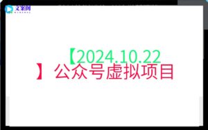 【2024.10.22】公众号虚拟项目